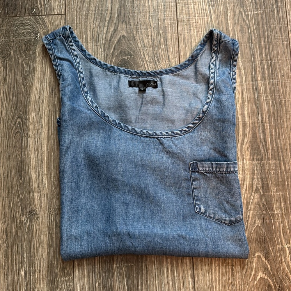 Aqua Blue Sleeveless Relaxed Tank Top